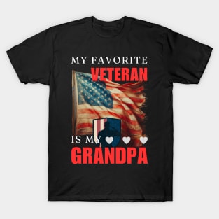 My Favorite Veteran Is My Grandpa-Memorial Day T-Shirt